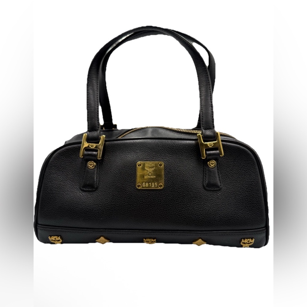 MCM Black Papillon Mini Barrel Handbag